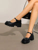 Women's Mary Janes Shoes For Women, Platform Dress Low Heel Chunky Pumps Round Toe Ankle Strap Pumps Shoes Oxfords