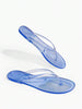 Grefit Spring And Summer New Round Toe Flat Bottom Casual Vacation Simple Blue Flat Sandals Slippers Women's Flip-Flops